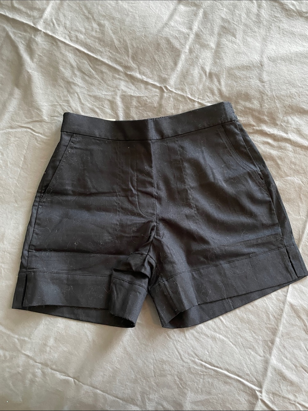 Banana Republic Black High-Rise Tailored Linen Shorts